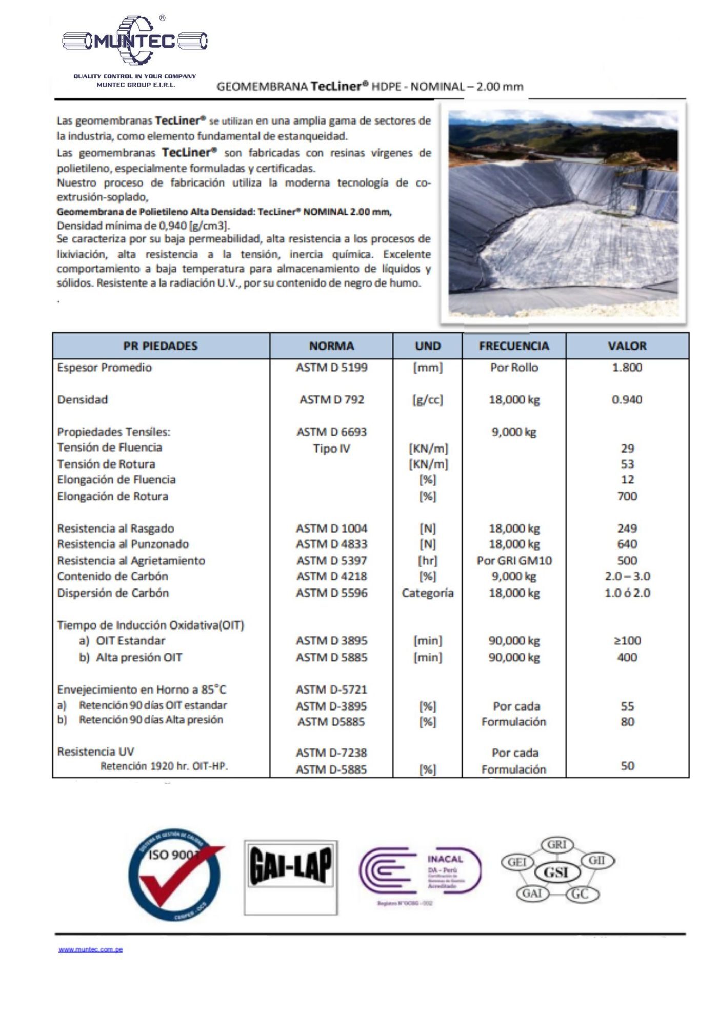 Ficha tecnica geomembrana HDPE 2.0 mm